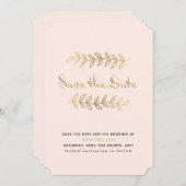 Elegante Goldeffektkarte Save the Date (Vorne/Hinten)