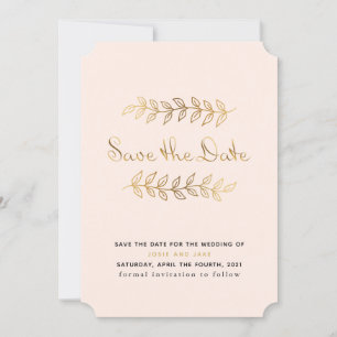 Elegante Goldeffektkarte Save the Date