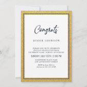Elegante Golden 3 FOTO Nursing Graduation Party Einladung (Rückseite)