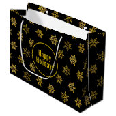 Elegante Golden and Black Holidays Große Geschenktüte (Vorderseite Schrägansicht)