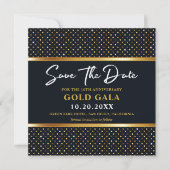Elegante Golden and Deep Navy Gala Save the Date (Vorderseite)