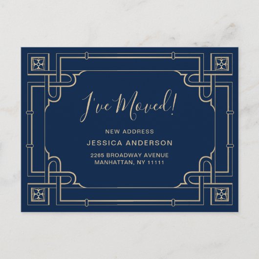 Elegante Golden Art Deco Festival - Martha Argeric Postkarte (Vorderseite)