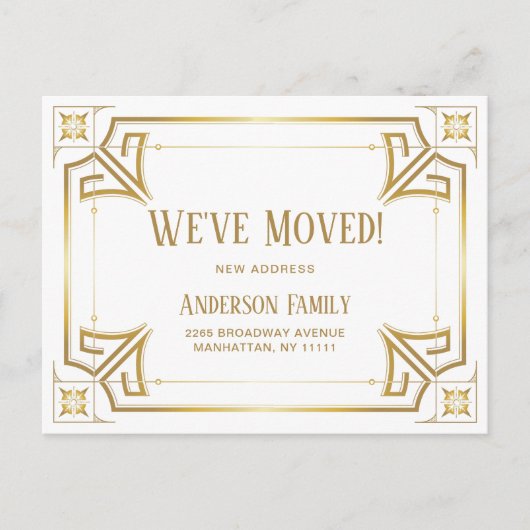 Elegante Golden Art Deco Festival - Martha Argeric Postkarte (Vorderseite)