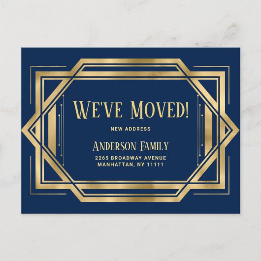 Elegante Golden Art Deco Festival - Martha Argeric Postkarte (Vorderseite)