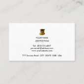 Elegante Golden & Beige Streifen auf Weiß Visitenkarte (Rückseite)