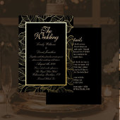 Elegante Golden Blätter Black Folieneinladung