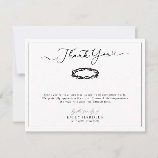 Elegante Golden Blue Beerdigung Dankeschön Karte (Vorderseite)