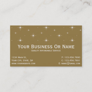 Elegante Golden Brown & Bright Stars. Name Busines Visitenkarte