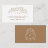 Elegante Golden Brown Wedding Website Begleitkarte (Vorne/Hinten)