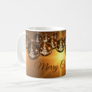 Elegante Golden Brown Weihnachtsschmuck Kaffeetasse