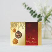Elegante Golden Christmas Feiertagspostkarte (Stehend Vorderseite)