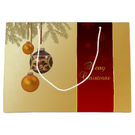 Elegante Golden Christmas Große Geschenktüte