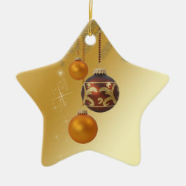 Elegante Golden Christmas Keramik Ornament