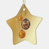 Elegante Golden Christmas Keramik Ornament (Links)