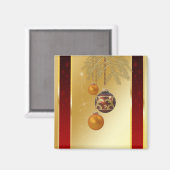 Elegante Golden Christmas Magnet (Vorderseite/Rückseite)