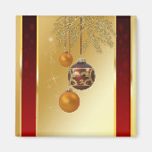 Elegante Golden Christmas Magnet (Vorne)
