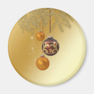 Elegante Golden Christmas Magnet