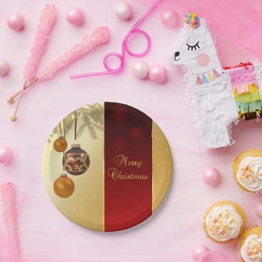 Elegante Golden Christmas Pappteller (Party)