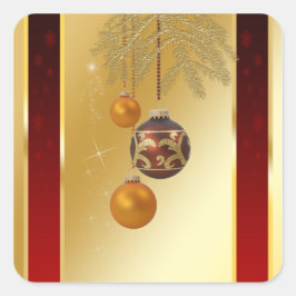 Elegante Golden Christmas Quadratischer Aufkleber