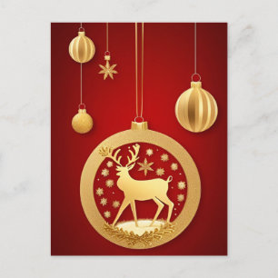 Elegante Golden Christmas Tree Dekoration Postkarte