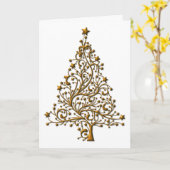Elegante Golden Christmas Tree Karte (Gelbe Blume)