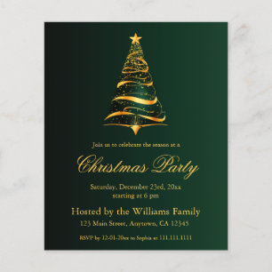 Elegante Golden Christmas Tree Party Budget Card