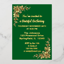 Elegante Golden Erntedank Foil Invita Folieneinladung