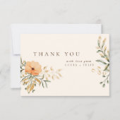 Elegante Golden Fall Blume Hochzeit Dankeschön Kar Dankeskarte (Vorderseite)