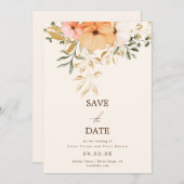 Elegante Golden Fall Blume Save the Date Einladung (Vorne/Hinten)