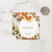Elegante golden Fall Floral "Danke" Karte (Vorderseite/Rückseite Beispiel)