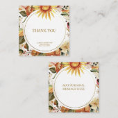 Elegante golden Fall Floral "Danke" Karte (Vorne/Hinten)