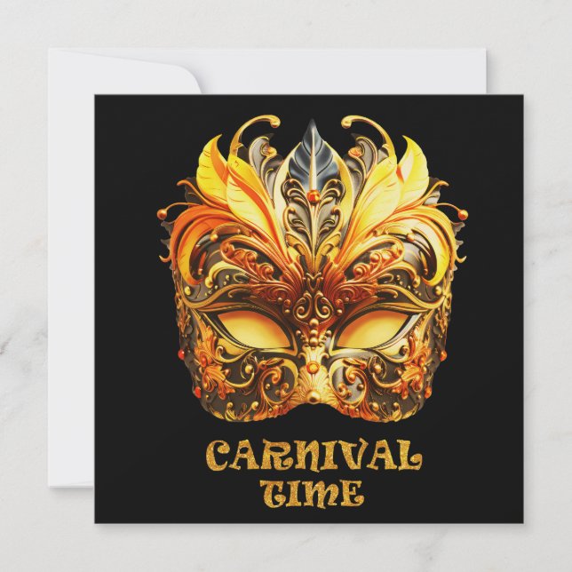 Elegante Golden Feathers Venezianisch Mask (Vorderseite)