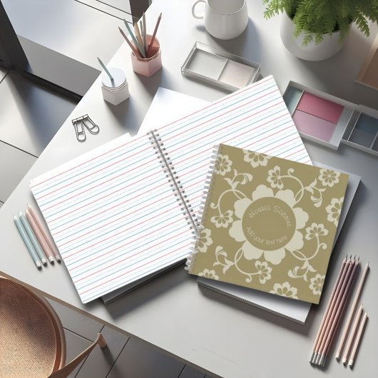 Elegante Golden Floral Ornamental Vintag Notizblock