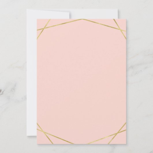 Elegante Golden Foil Geometric Bat Mitzvah Einladu Einladung (Rückseite)