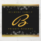 Elegante Golden Foil Silver Confetti Schaumweinetikett (Einzelnes Label)