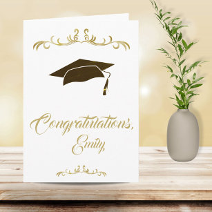 Elegante Golden Gratulationen Graduate Abschluss Karte