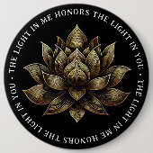 Elegante Golden Lotus Blume Das Licht in mir ... Button (Vorderseite)