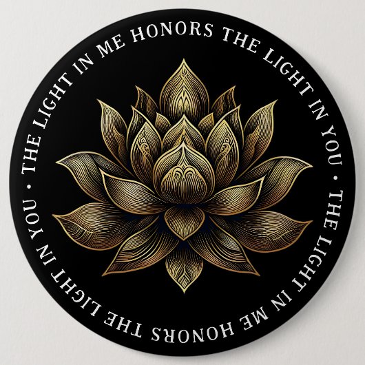 Elegante Golden Lotus Blume Das Licht in mir ... Button (Vorderseite)