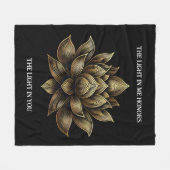 Elegante Golden Lotus Blume Das Licht in mir ... Fleecedecke (Vorderseite (Horizontal))