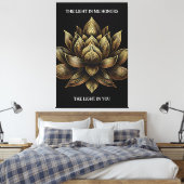 Elegante Golden Lotus Blume Das Licht in mir ... Leinwanddruck (Insitu (Schlafzimmer))