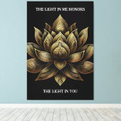 Elegante Golden Lotus Blume Das Licht in mir ... Leinwanddruck (Insitu (Holzboden))