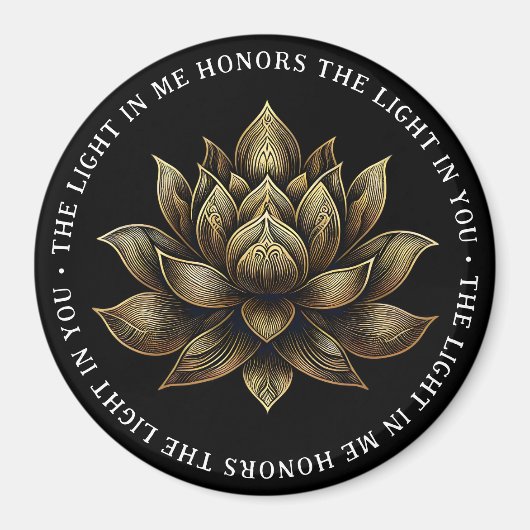 Elegante Golden Lotus Blume Das Licht in mir ... Magnet (Vorne)