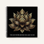 Elegante Golden Lotus Blume Das Licht in mir ... Notizblock (Vorderseite)