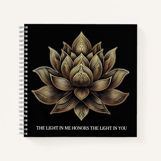Elegante Golden Lotus Blume Das Licht in mir ... Notizblock (Vorderseite)