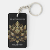 Elegante Golden Lotus Blume Das Licht in mir ... Schlüsselanhänger (Rückseite)