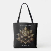 Elegante Golden Lotus Blume Das Licht in mir ... Tasche (Rückseite)