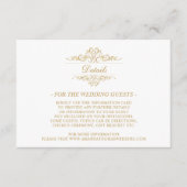 Elegante Golden Luxe Hochzeitskarte Begleitkarte (Vorderseite)