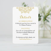 Elegante Golden Mandala Wedding Enclosure Card Begleitkarte (Stehend Vorderseite)