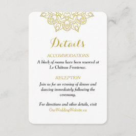 Elegante Golden Mandala Wedding Enclosure Card Begleitkarte