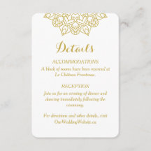 Elegante Golden Mandala Wedding Enclosure Card